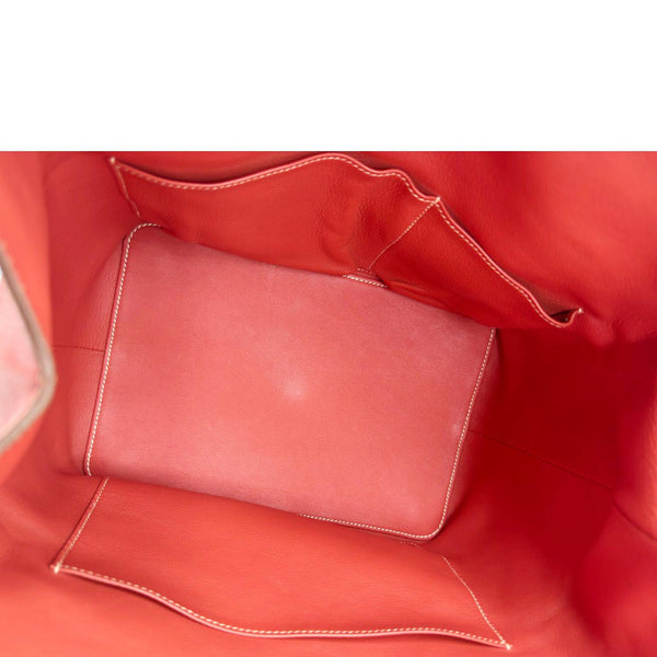 HERMES Toolbox 26 Leather Shoulder Bag Orange