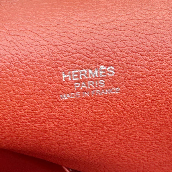 HERMES Toolbox 26 Leather Shoulder Bag Orange