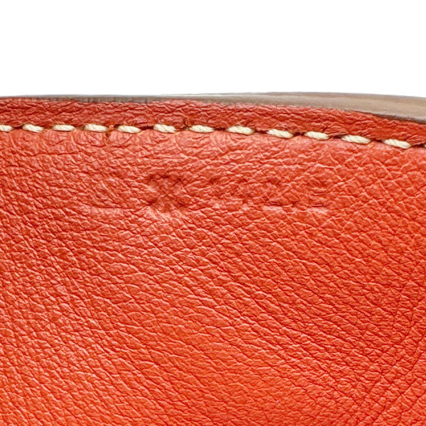 HERMES Toolbox 26 Leather Shoulder Bag Orange