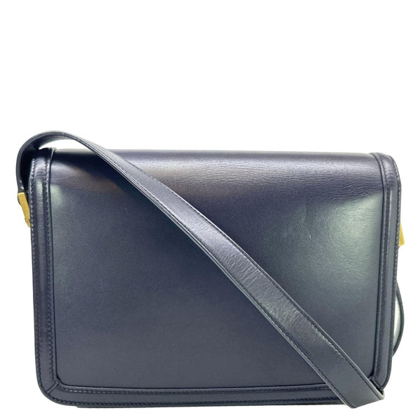 YVES SAINT LAURENT Solferino Medium Leather Shoulder Bag Navy Blue