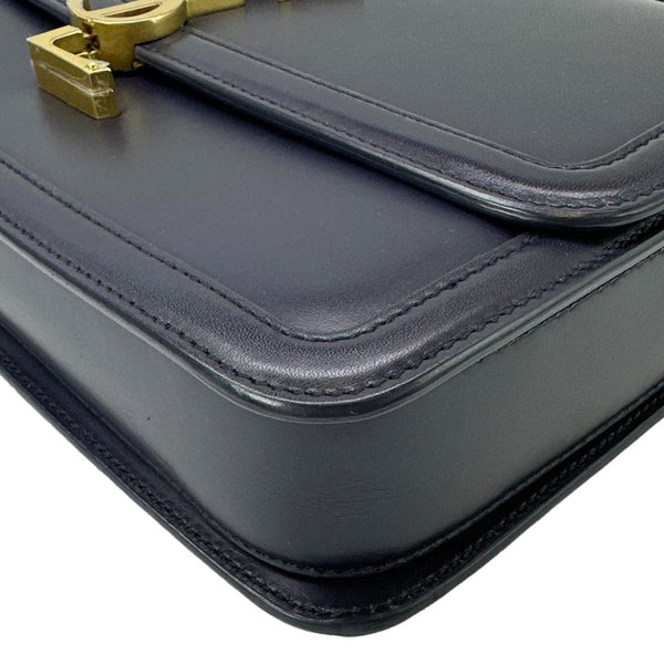 YVES SAINT LAURENT Solferino Medium Leather Shoulder Bag Navy Blue