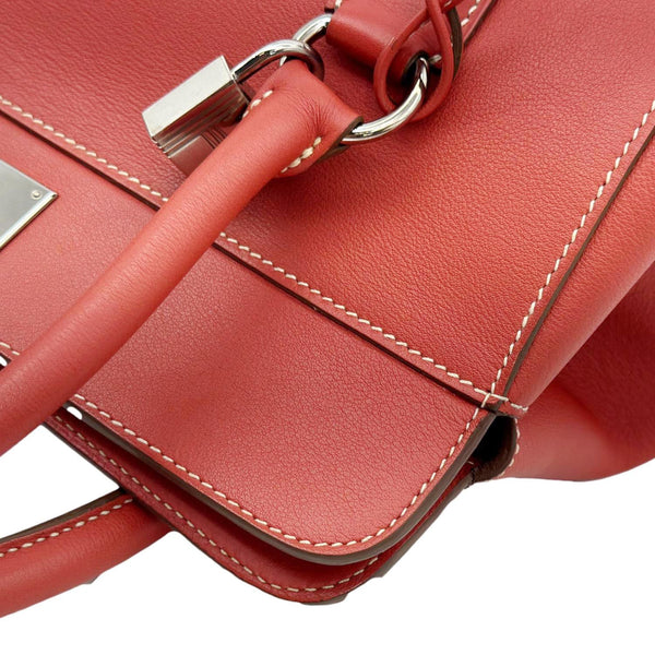 HERMES Toolbox 26 Leather Shoulder Bag Orange