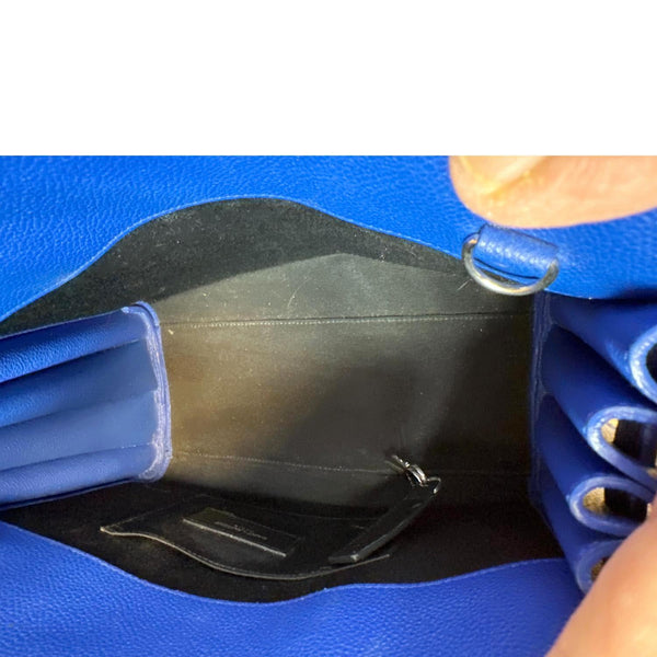 YVES SAINT LAURENT Sac De Jour Leather Shoulder Bag Blue