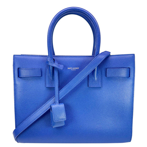 YVES SAINT LAURENT Sac De Jour Leather Shoulder Bag Blue