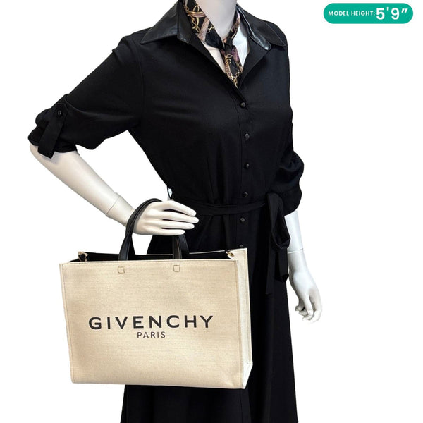 GIVENCHY Medium G Canvas Tote Bag White