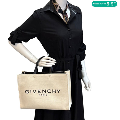 GIVENCHY Medium G Canvas Tote Bag White