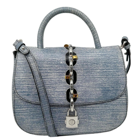 LOUIS VUITTON Chain It PM Leather Crossbody Bag Blue