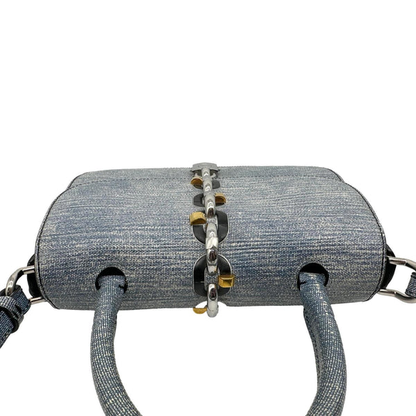 LOUIS VUITTON Chain It PM Leather Crossbody Bag Blue