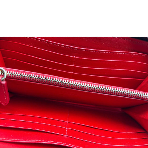 CHRISTIAN LOUBOUTIN Panettone Spikes Leather Zip Around Wallet Red