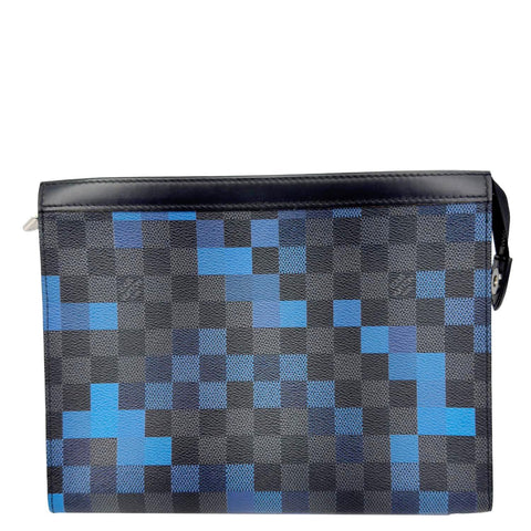 LOUIS VUITTON Toiletry 26 Graphite Pixel Canvas Pouch Blue
