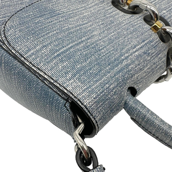 LOUIS VUITTON Chain It PM Leather Crossbody Bag Blue