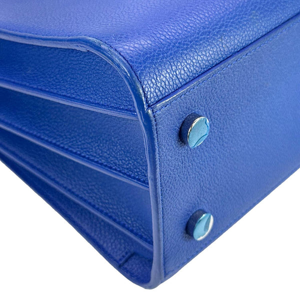 YVES SAINT LAURENT Sac De Jour Leather Shoulder Bag Blue