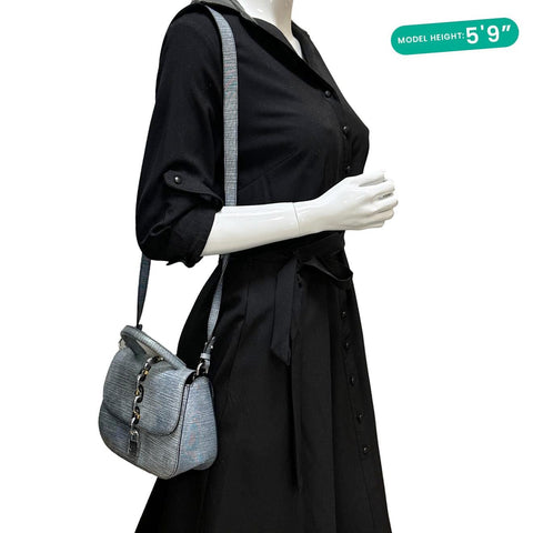 LOUIS VUITTON Chain It PM Leather Crossbody Bag Blue