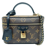 LOUIS VUITTON Vanity Monogram Reverse Canvas Chain Crossbody Bag Brown