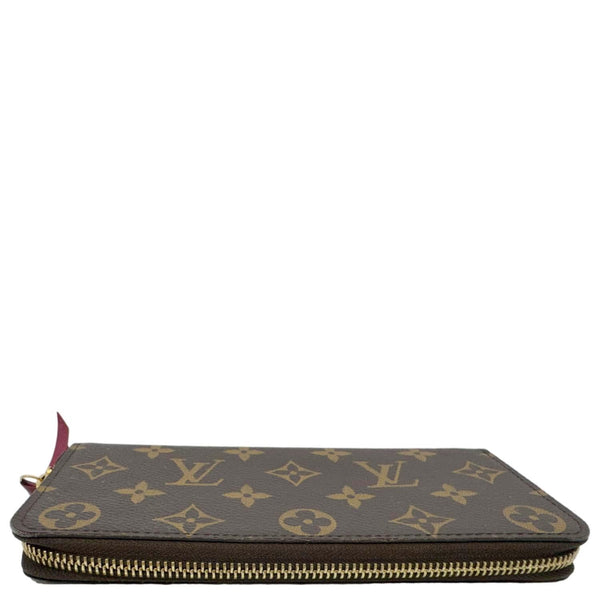 LOUIS VUITTON Portefeuille Clemence Monogram Canvas Zippy Wallet Brown