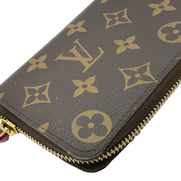 LOUIS VUITTON Portefeuille Clemence Monogram Canvas Zippy Wallet Brown