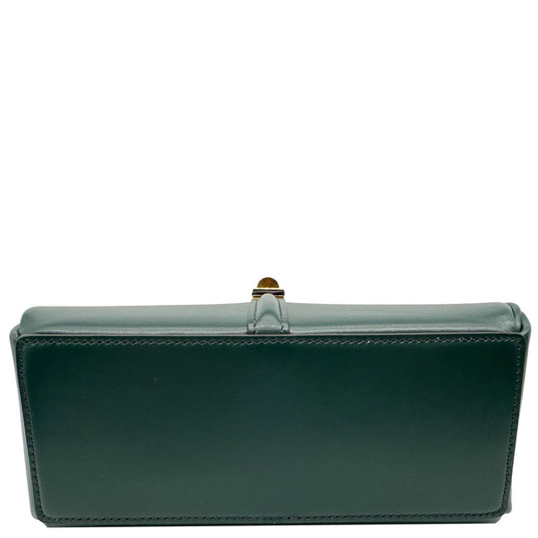 CELINE 16 Small Satinated Leather Top Handle Shoulder Bag Green