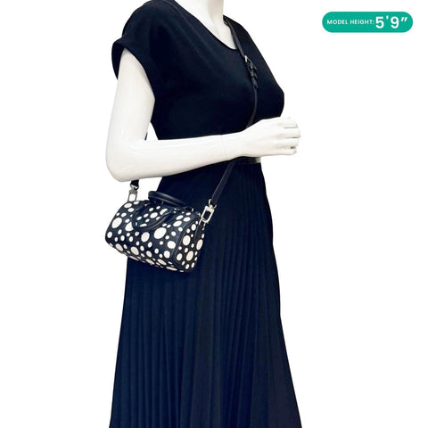 LOUIS VUITTON LV x YK Nano Speedy Monogram Empreinte Leather Shoulder Bag Black