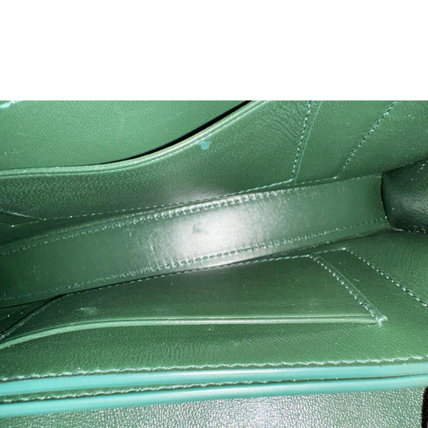 BALENCIAGA Crush Crocodile Embossed Leather Chain Crossbody Bag Green
