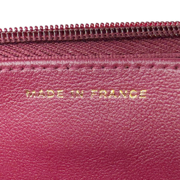 CHANEL Coco Hearts Quilted Leather Wallet On Chain WOC Burgundy