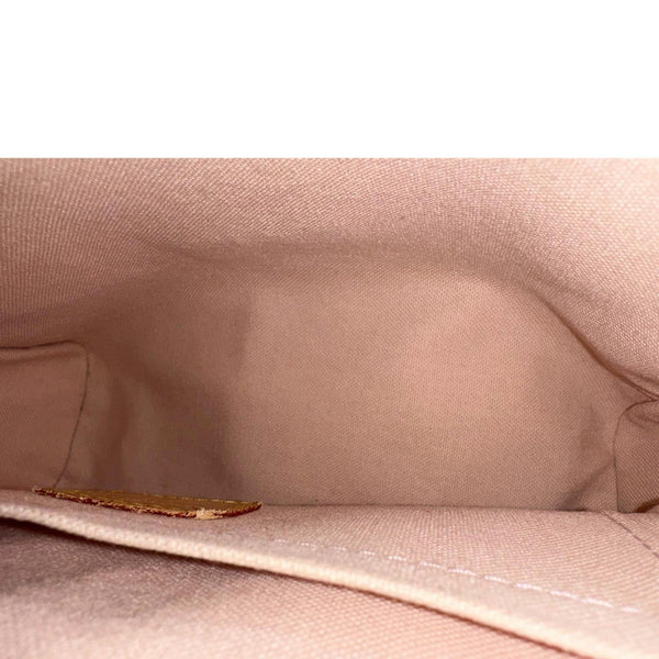 LOUIS VUITTON Croisette Damier Azur Satchel Crossbody Bag Rose Ballerine