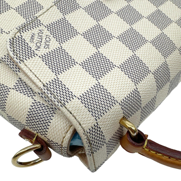 LOUIS VUITTON Croisette Damier Azur Satchel Crossbody Bag Rose Ballerine
