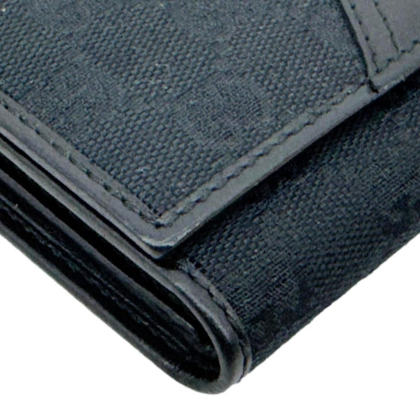GUCCI Bifold Vintage GG Canvas Wallet Black 184597
