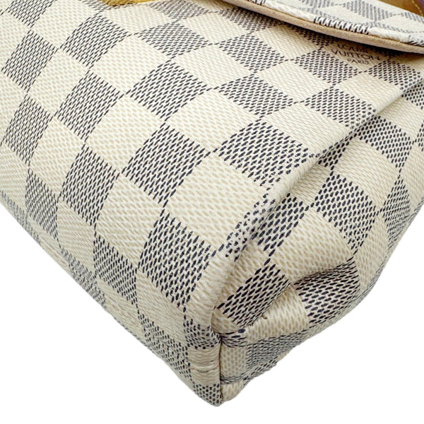 LOUIS VUITTON Croisette Damier Azur Satchel Crossbody Bag Rose Ballerine