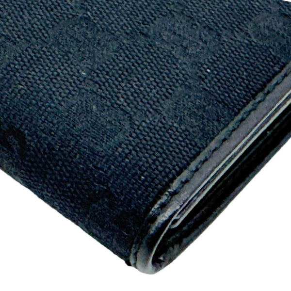 GUCCI Bifold Vintage GG Canvas Wallet Black 184597