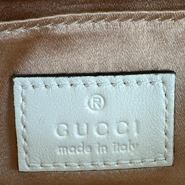 GUCCI Horsebit Quilted Lambskin Leather Chain Shoulder Bag White 764339