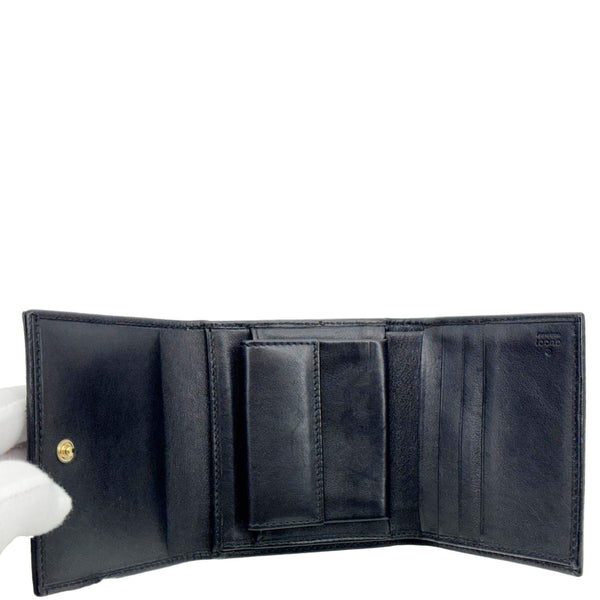 GUCCI Bifold Vintage GG Canvas Wallet Black 184597