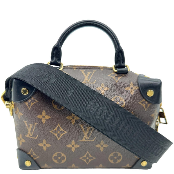 LOUIS VUITTON Petite Malle Souple Monogram Canvas Shoulder Bag Black