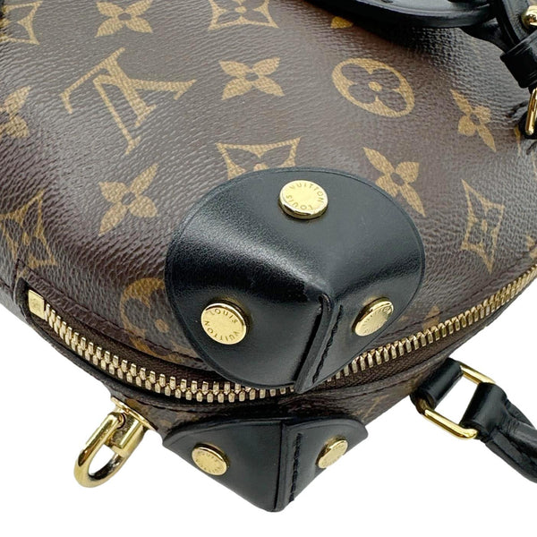 LOUIS VUITTON Petite Malle Souple Monogram Canvas Shoulder Bag Black