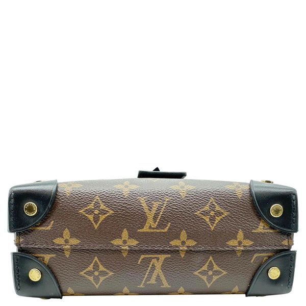 LOUIS VUITTON Petite Malle Souple Monogram Canvas Shoulder Bag Black