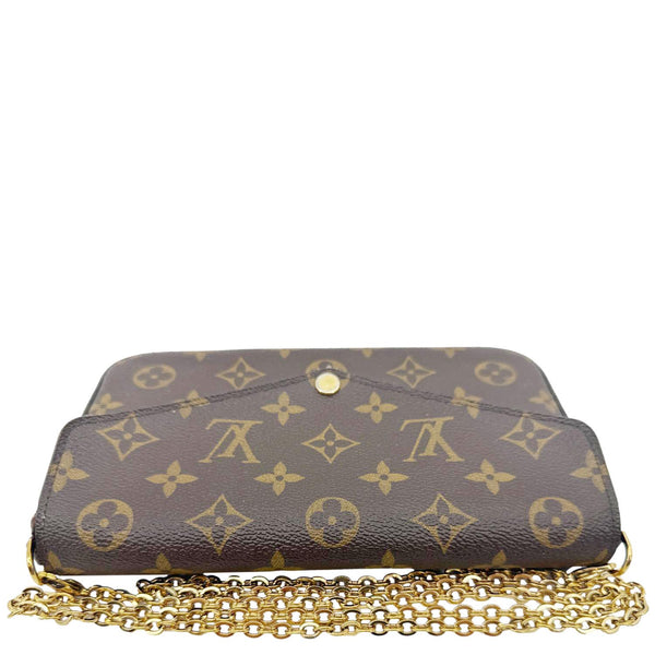 LOUIS VUITTON Felicie Pochette Monogram Canvas Crossbody Bag Brown