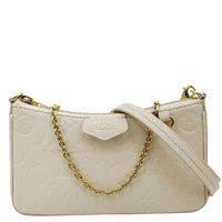 LOUIS VUITTON Easy Pouch On Strap Empreinte Leather Shoulder Bag Pouch Cream