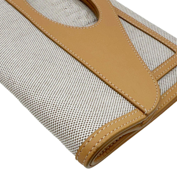 BURBERRY Pocket Canvas Tote Shoulder Bag Brown