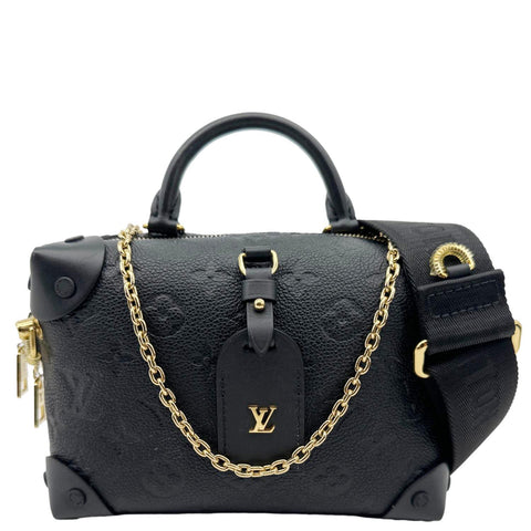LOUIS VUITTON Petite Malle Souple Monogram Empreinte Shoulder Bag Black