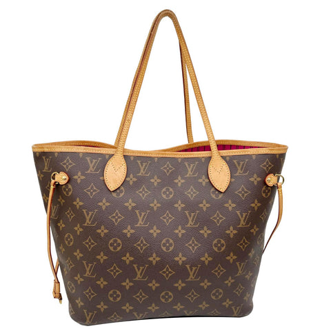 LOUIS VUITTON Neverfull MM Monogram Canvas Shoulder Bag Brown