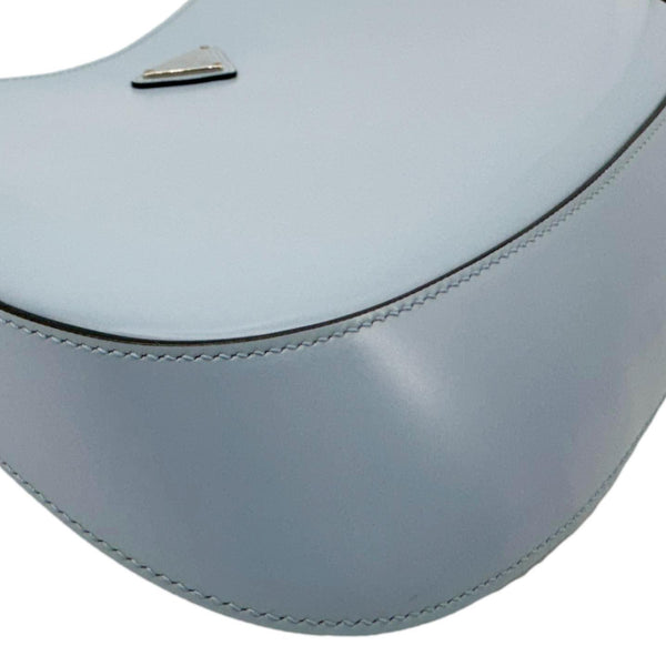 PRADA Cleo Brushed Leather Shoulder Bag Light Blue