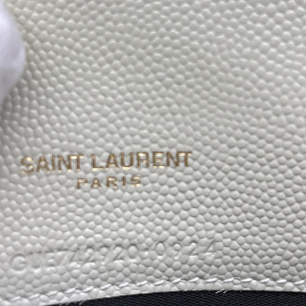 YVES SAINT LAURENT Cassandre Envelope Chevron Grain De Poudre Crossbody Bag Cream