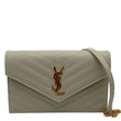 YVES SAINT LAURENT Cassandre Envelope Chevron Grain De Poudre Crossbody Bag Cream