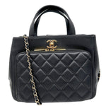 CHANEL Business Affinity Quilted Caviar Leather Shopping Tote Bag Black