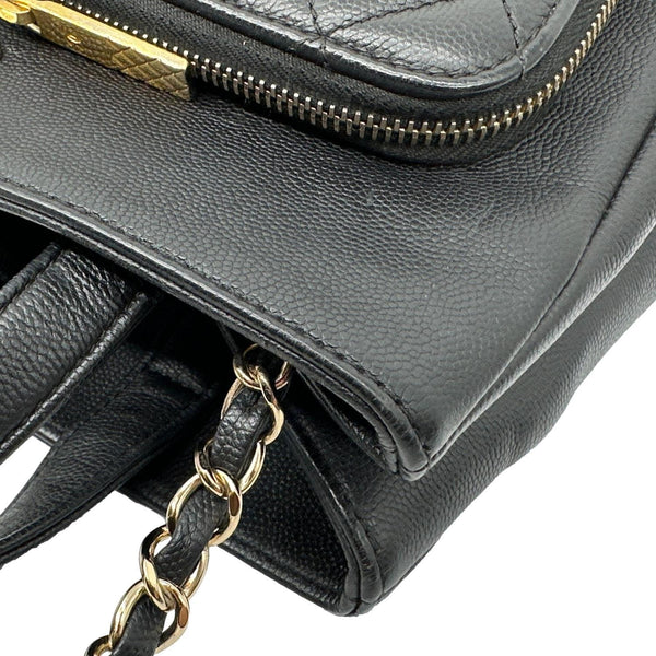 CHANEL Business Affinity Quilted Caviar Leather Shopping Tote Bag Black