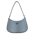 PRADA Cleo Brushed Leather Shoulder Bag Light Blue