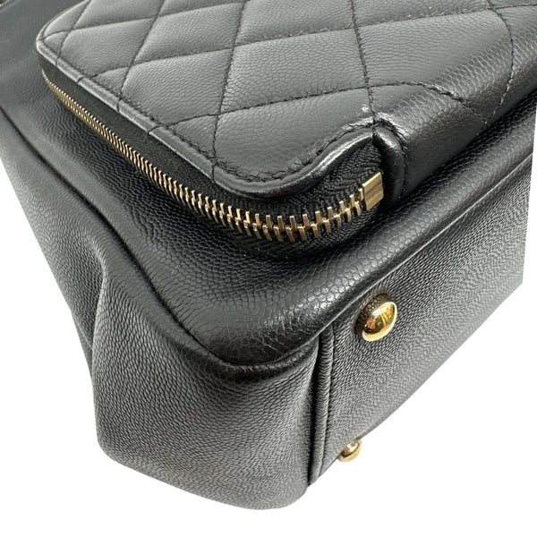CHANEL Business Affinity Quilted Caviar Leather Shopping Tote Bag Black