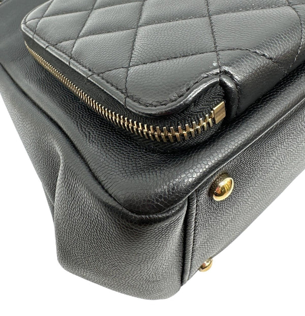 CHANEL Business Affinity Quilted Caviar Leather Shopping Tote Bag Black