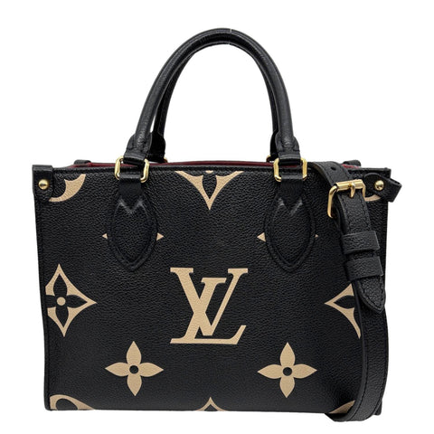 LOUIS VUITTON Onthego PM Monogram Empreinte Tote Shoulder Bag Bicolor