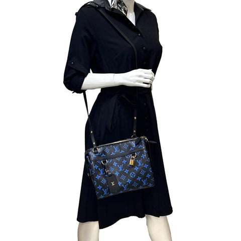 LOUIS VUITTON Speedy Amazon PM Monogram Canvas Shoulder Bag Blue Noir