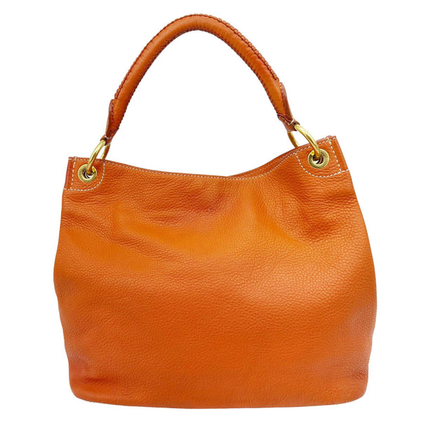 PRADA Vitello Daino Leather Hobo Bag Orange